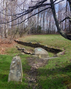 The Fairfax Stone and headspring of the Potomac Monument are the chief attractions at Fairfax Stone State Park. Photo courtesy Traveling219.com.