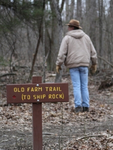 The Old Farm Trail near Beckley, WV, was named for the location of an old farm, the ruin of which can be found nearby.