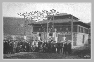 Officials with the Raleigh Coal & Coke Co. stand for a photo outside the powerhouse