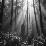 Shadowy figure in West Virginia forest