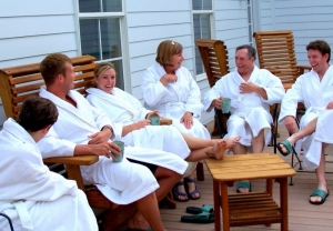 Guests relax after a session in the spa at Capon Springs and Farms.