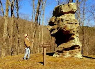 David Sibray visits Old Stone Face at North Bend State Park near Cairo, West Virginia.