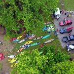 Paddlers gather during the 2018 Float the Fork on the West Fork River.