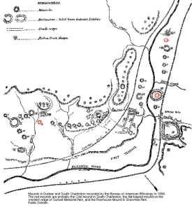 Map of Burial Mounds in Kanawha Valley