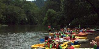 Kayakers ready to launch into the Guyandotte. Photo courtesy Guyandotte Water Trail.
