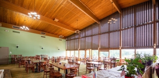 The lodge restaurant at Tygart Lake State Park offers scenic views.