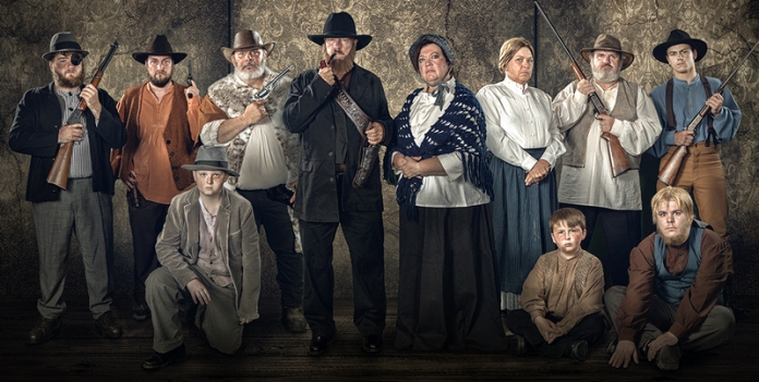 The Hatfields Hatfield family performers pose for a promotional portrait for