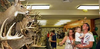 The Big Buck display attracts visitors during the annual West Virginia celebration of National Hunting and Fishing Day.