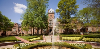 Old Main at Bethany University is among the most notable examples of Collegiate Gothic Architecture in the U.S.