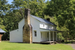 The restored home of Moses Cunningham stands near the battlefield in the Bulltown Historical Area.