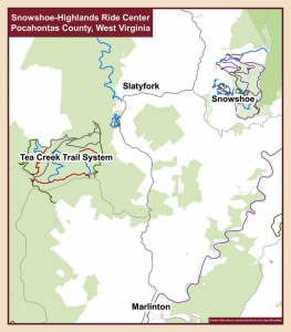Map of Snowshoe Highlands Ride Center