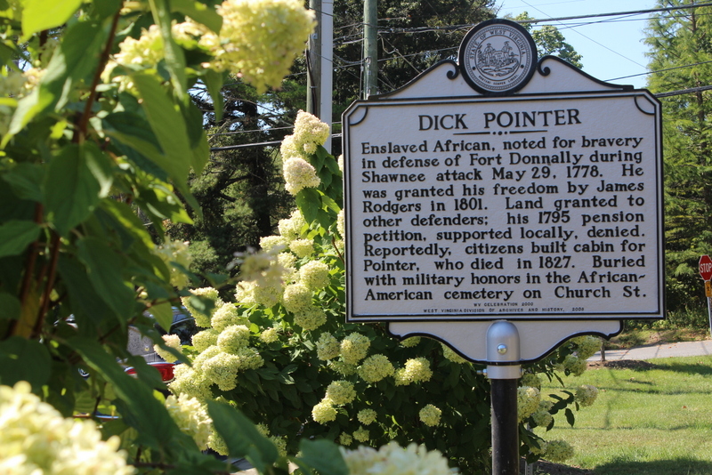 A pyramidal monument was raised at Lewisburg, West Virginia, to the memory of frontier hero Dick Pointer.