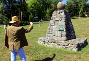 A pyramidal monument was raised at Lewisburg, West Virginia, to the memory of frontier hero Dick Pointer.