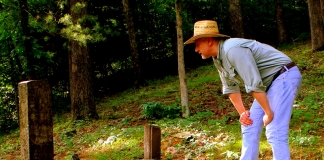 Sibray visits the remote grave of Captain Ralph Stewart near Oceana, West Virginia.