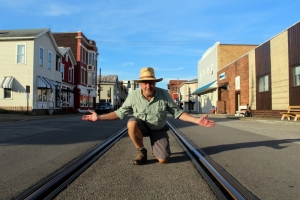 David Sibray surveys Second Street in downtown Saint Marys, West Virginia.