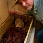 David Sibray with Philippi Mummy
