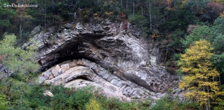 The Devil's Backbone in Pocahontas County rises along Knapp Creek near Marlinton, West Virginia.