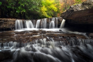 Autumn rains have replenished the Mash Fork of Camp Creek at Camp Creek State Park.