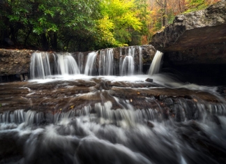 Autumn rains have replenished the Mash Fork of Camp Creek at Camp Creek State Park.