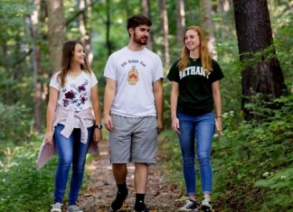 Students at Bethany College stroll the Parkinson Forest.