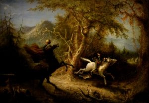 The Headless Horseman Pursuing Ichabod Crane by John Quidor (1858)