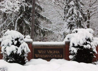The campus at West Virginia Wesleyan welcomes another fresh winter snow.