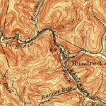 Map showing Hundred, West Virginia , c. 1905