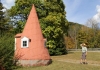 Dave Sibray surveys the curious cone on Elk Mountain, a roadside attraction along U.S. 219 in Pocahontas County.