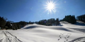 Snow lays thick on the slopes at Canaan Valley Resort near Davis, West Virginia.