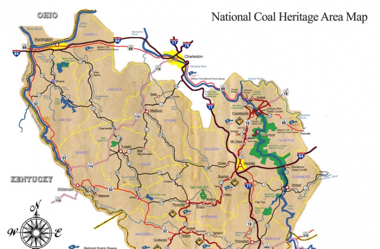 Map of the National Coal Heritage Area