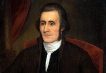 A portrait of Charles Washington, Founder of Charles Town, hangs in his home, Happy Retreat.