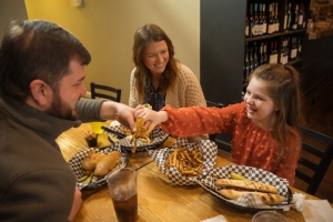 A family dines at The Olive Tree Cafe in South Charleston, West Virginia.