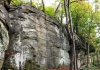 The Kiedaisch Wall climbing area overlooks the Ohio River near New Martinsville, West Virginia.