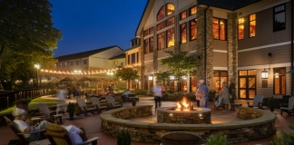 Guests gather on a summer evening at Stonewall Resort.