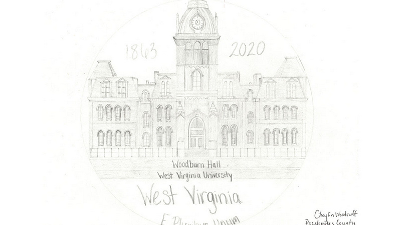 Cheylin Woodruff, of Pocahontas County High School, won seventh place with her representation of Woodburn Hall at WVU.