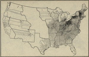 U.S. Sheep Production 1850, from "A Brief History of the Sheep Industry in the United States," 1921.