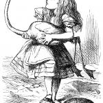 Alice plays croquet by John Tenniel