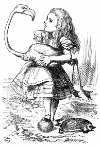 "Alice plays Croquet" illustration by John Tenniel