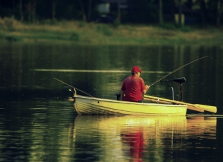 An angler awaits a catch on a West Virginia lake. (Photo courtesy Maggie Smolnicka)