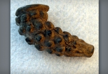 Iroquoian-style pipe discovered at the Marmet archaeological site (46-KA-9). (Provided by Darla Spencer)