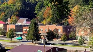 Autumn arrives on Main Street as seen from Walker Street.