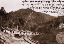 A photo of a deserted coal camp curated by the W.Va. Mine Wars Museum, funded in part by the National Coal Heritage Area Authority.