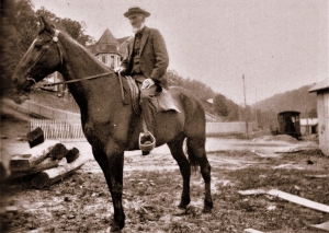 Riding horseback, Captain William Thurmond was a familar site in the New River Gorge region before his death in 1910.