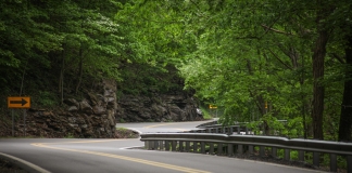 A popular section of The Talon winds along flanks of the New River Gorge near Hawks Nest.