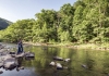Park guests fish the Bluestone River at Pipestem Resort State Park