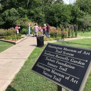 Visitors gather at the Steelman Butterfly Garden at Huntington Museum of Art. 
