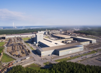 The Nucor Steel plant at Berkeley, S.C. employs 900. The W.Va. plant will employ 800.