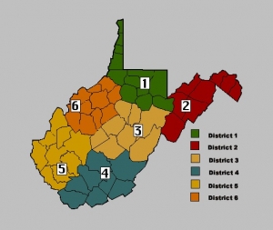 West Virginia DNR Divisions Map