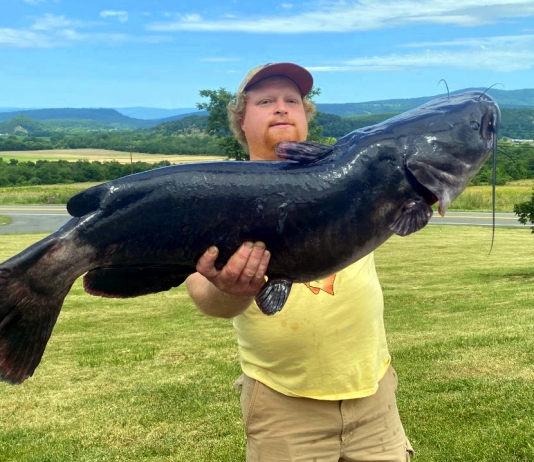 Allen Burkett of Criders, Va., caught a channel catfish that weighed 36.96 pounds and measured 40.59 inches in length.