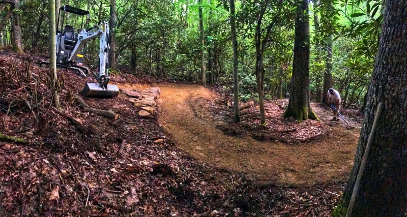 B.J. Gearhart opens a new trail at Twin Falls State Park.